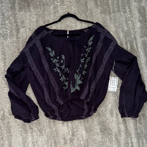 NWT Free People embroidered peasant blouse, size XS - Picture 1 of 5